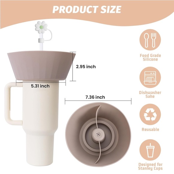 Snack Bowl for Stanley 40 oz Tumbler with Handle - Picture 4 of 6